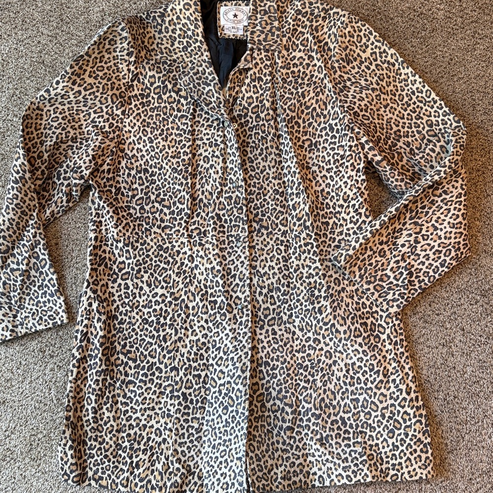 Arleen Bowman Chin Chin | Midi Animal Print Trench Coat Real Leather